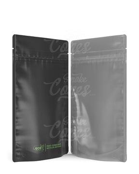 Matte - Black 5" x 8.1" PCR Vista Mylar Tamper Evident Bags (14 grams) 1000/Box - 3