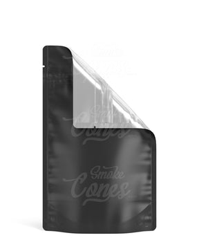 Matte-Black 5" x 8.1" Vista Mylar Tamper Evident Tear Notch Bags (14 grams) 1000/Box