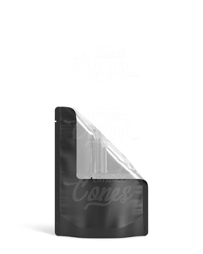 Matte-Black 3.62" x 5" Mylar Tamper Evident Vista Tear Notch Bags (3.5 grams) 1000/Box