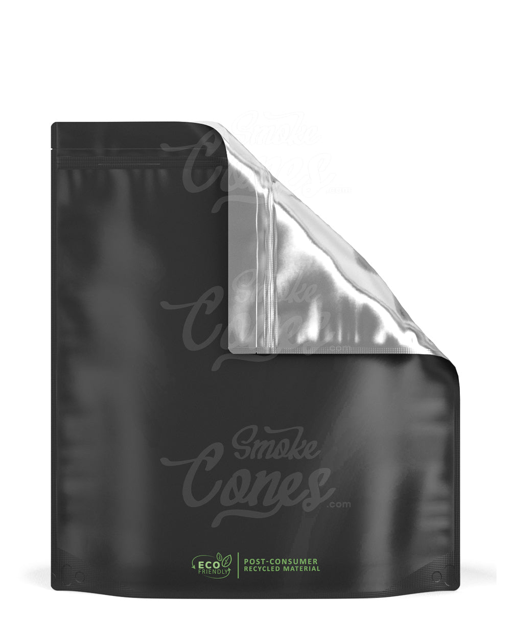 Matte-Black 14.6" x 16.4" Mylar Tamper Evident Tear Notch PCR Bags (448 grams) 100/Box