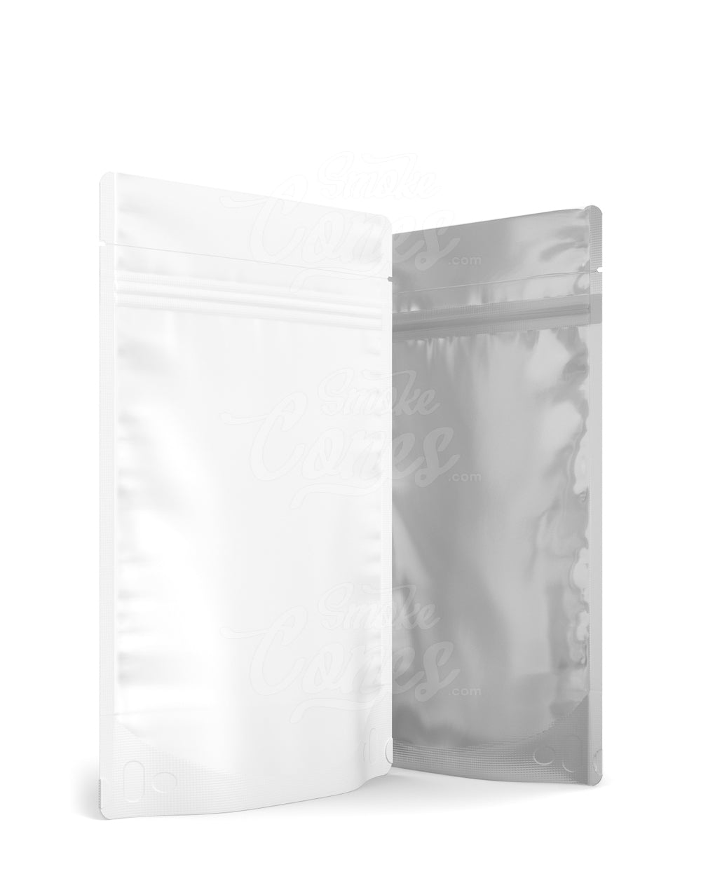 Matte-White 6" x 9.3" Tamper Evident Tear Notch Mylar Bags (28 gram) 1000/Box