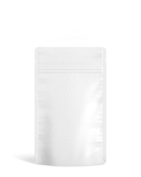 Matte-White 4" x 6.5" Mylar Tamper Evident Tear Notch Bags (7 grams) 1000/Box