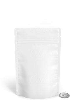 Matte-White 4" x 6.5" Mylar Tamper Evident Tear Notch Bags (7 grams) 1000/Box