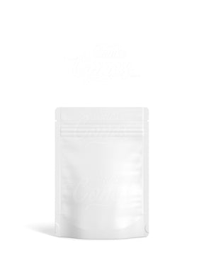 Matte-White 3.6" x 5" Mylar Tamper Evident Tear Notch Bags (3.5 grams) 1000/Box