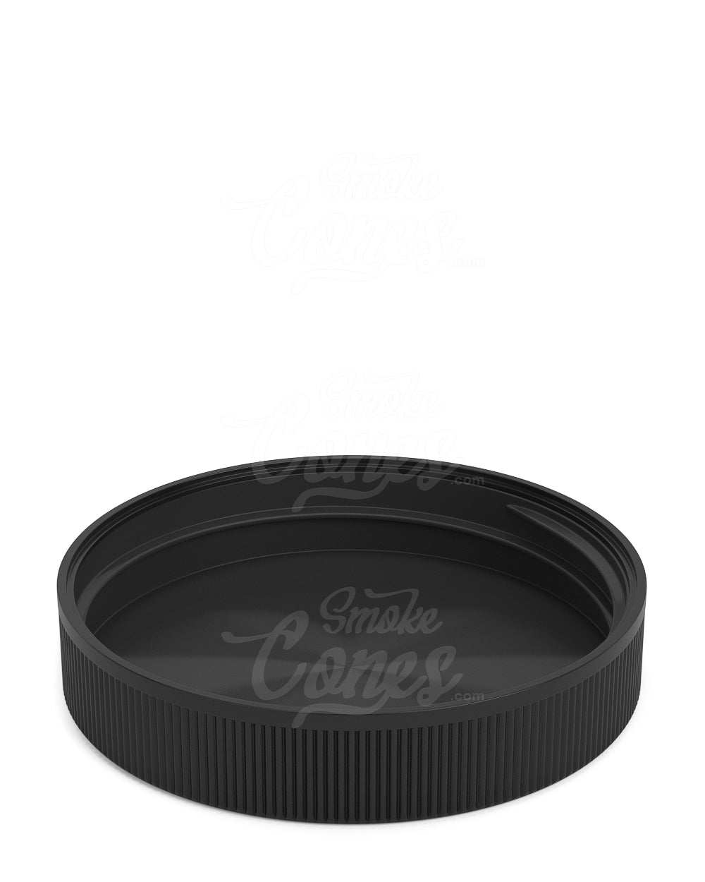 89mm Ribbed Push and Turn Flat Plastic CR Caps - Semi Gloss Black - 205/Box