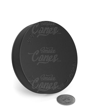 89mm Ribbed Push and Turn Flat Plastic CR Caps - Semi Gloss Black - 205/Box