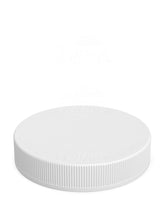 89mm Ribbed Push and Turn Child Resistant Plastic Caps - Matte White - 205/Box