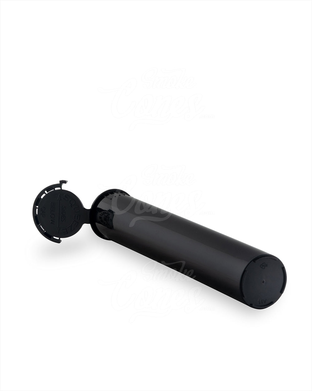 Child Resistant & Tamper Evident | Pop Top Plastic Pre-Roll Tubes (Open) | 116mm - Black - 1000 Count