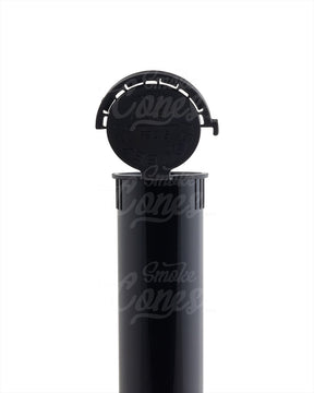 Child Resistant & Tamper Evident | Pop Top Plastic Pre-Roll Tubes (Open) | 98mm - Black - 1000 Count