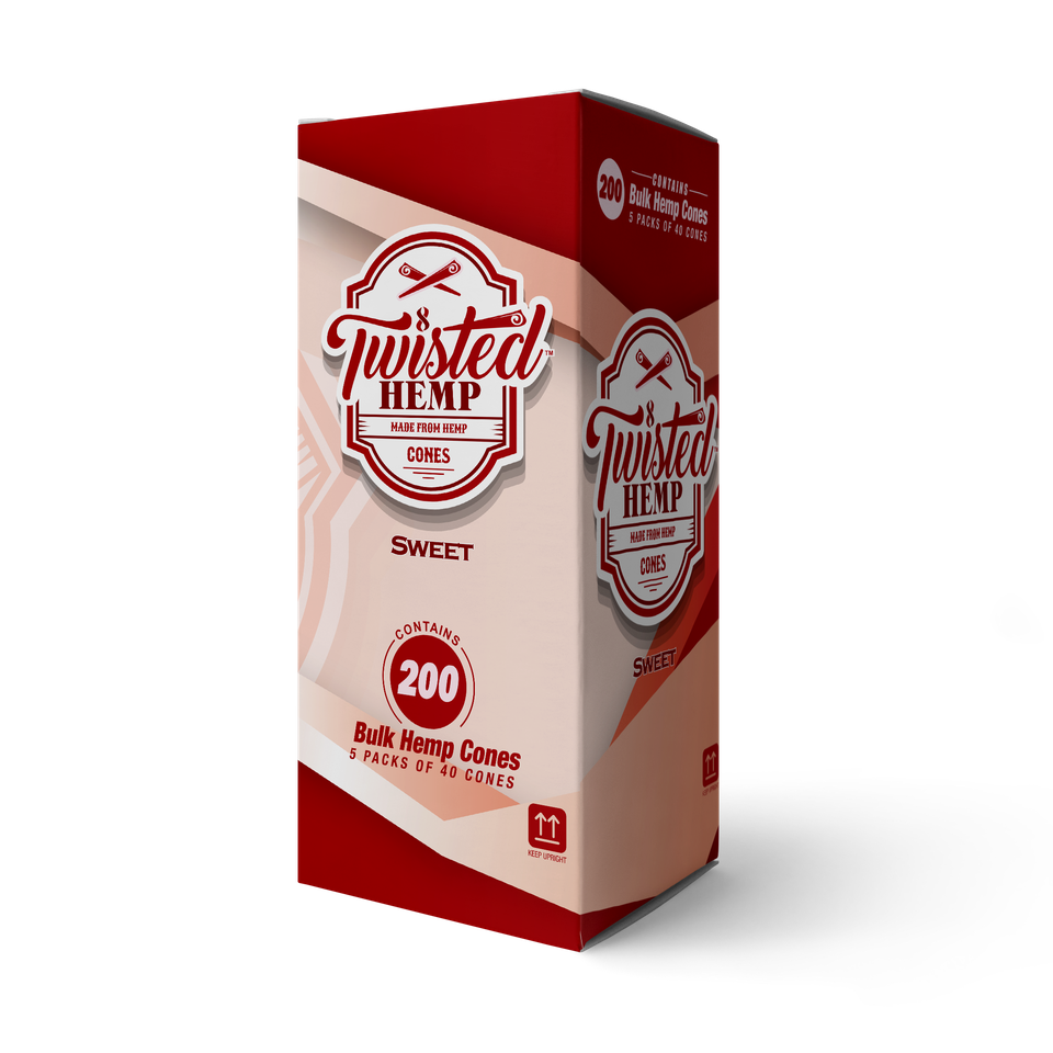 Twisted Hemp 109mm King Sized Pre Rolled Hemp Sweet Flavored Cones 200/Box