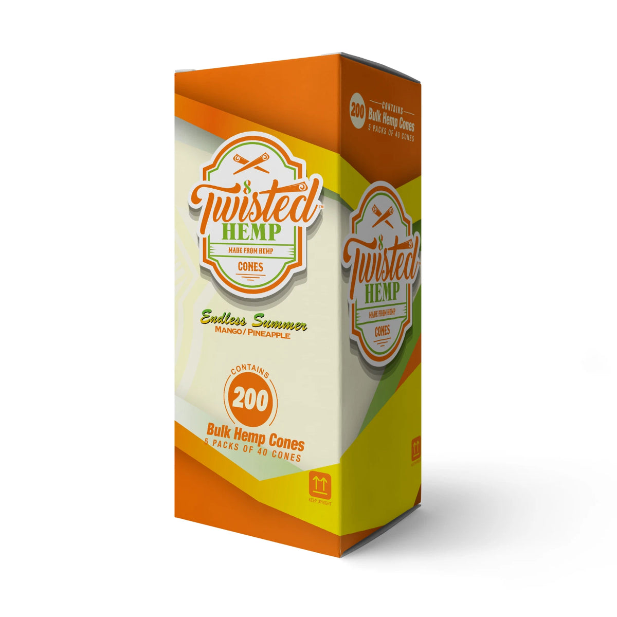 Twisted Hemp 109mm King Sized Pre Rolled Hemp Endless Summer Flavored Cones 200/Box