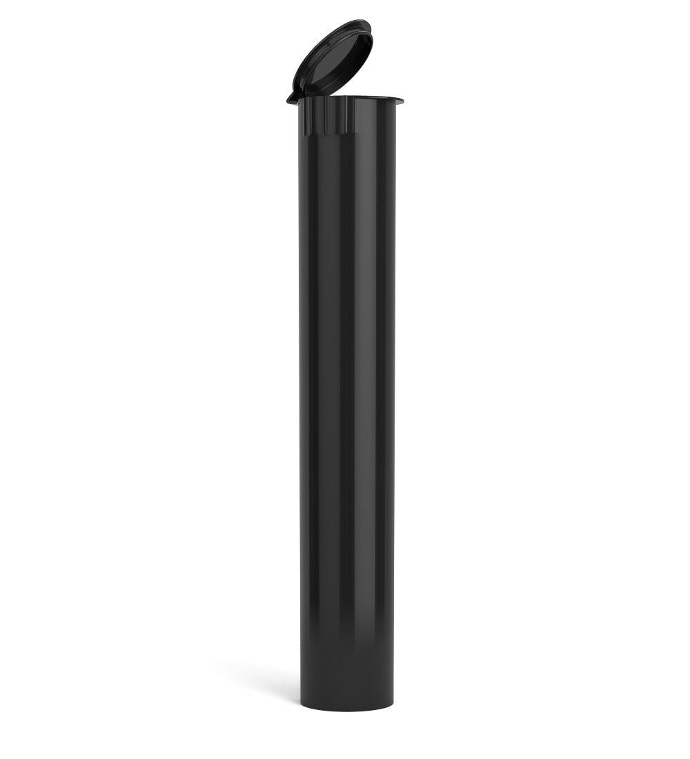116mm Child Resistant King Size Pop Top Opaque Plastic Black USA Pre-Roll Tubes 1000/Count