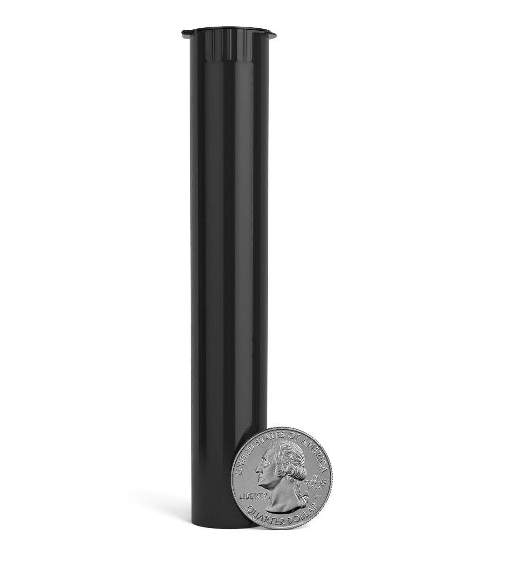 116mm Child Resistant King Size Pop Top Opaque Plastic Black USA Pre-Roll Tubes 1000/Count