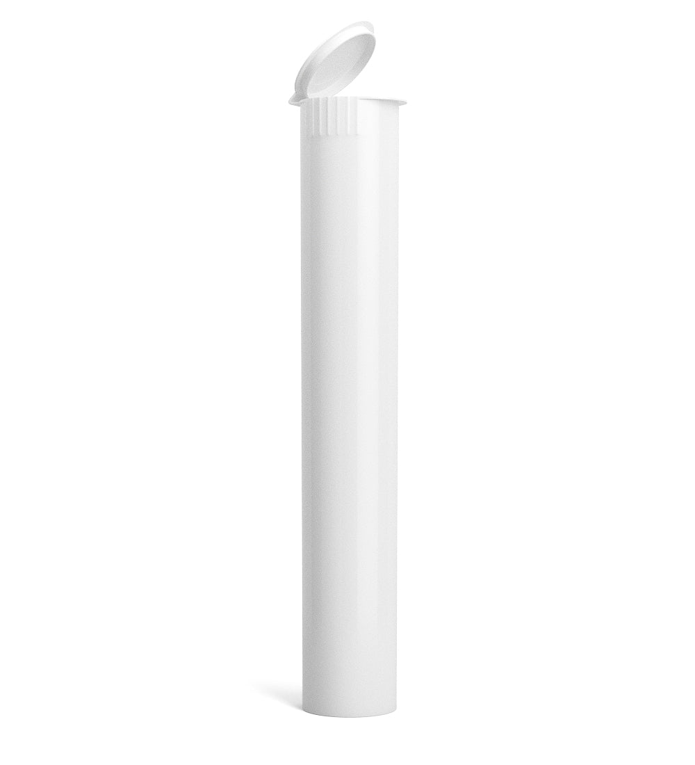 116mm Child Resistant King Size Pop Top Opaque Plastic White USA Pre-Roll Tubes 1000/Count