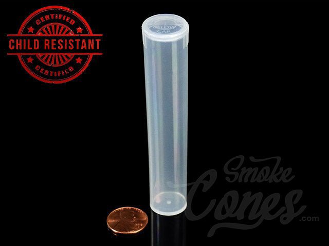 Squeezetops® 84mm Transparent Child Resistant J-Tubes (073100-CR) 1000/Box TBLK (Transparent Black) - 2