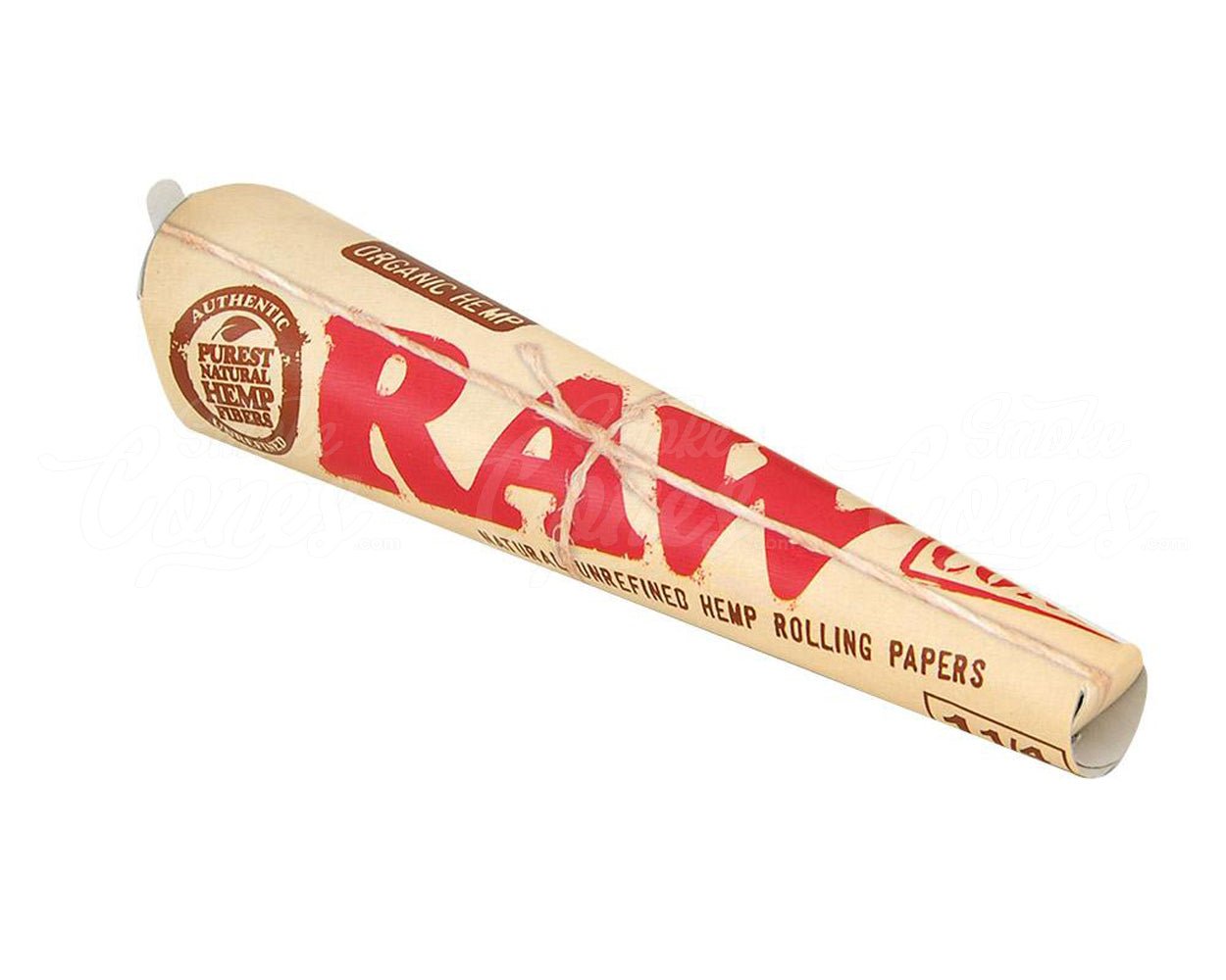 RAW 84mm Organic 1 1/4 Sized Pre Rolled Hemp Paper Cones 192/Box - 3