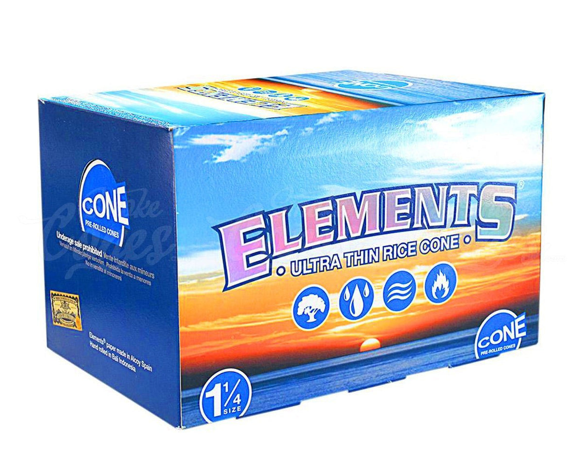 Elements 1 1/4 Sized Pre Rolled Ultra Thin Paper Rice Cones 180/Box - 2