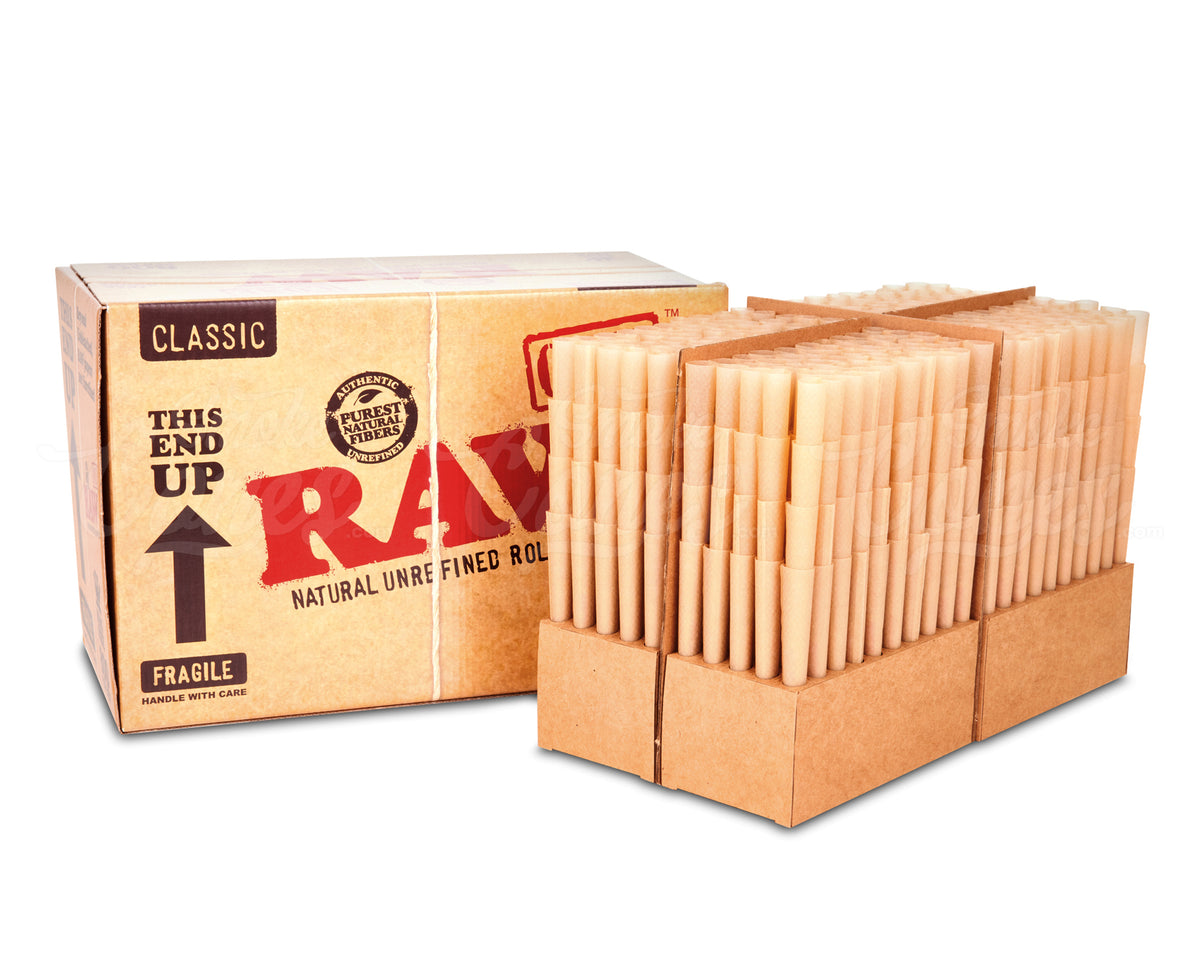 RAW King Size 109mm Unbleached Pre Rolled Cones 800/Box - 2