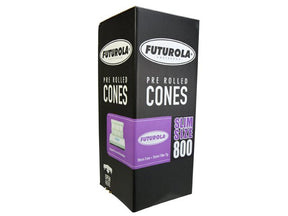 Futurola 98mm Slim Size Classic White Pre Rolled Paper Cones 800/Box - 1