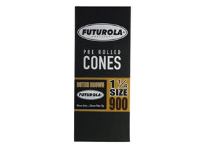 Futurola 84mm 1 1-4 Size Dutch Brown Pre Rolled Paper Cones 900/Box - 3