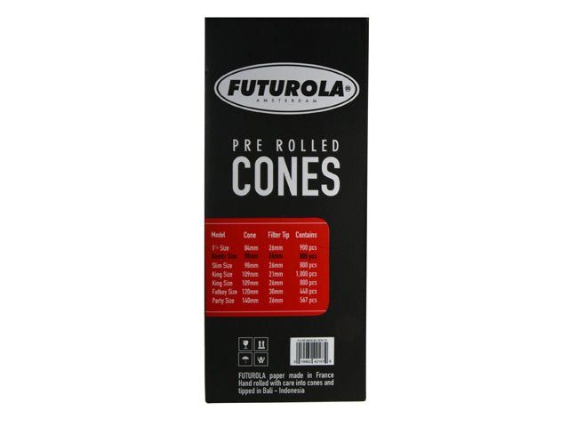 Futurola 98mm Reefer Size Classic White Pre Rolled Paper Cones 800/Box - 4