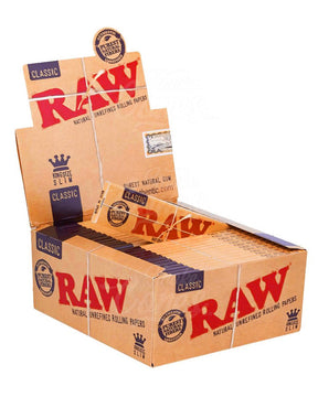 RAW King Size Slim Classic Rolling Papers 50/Box - 1
