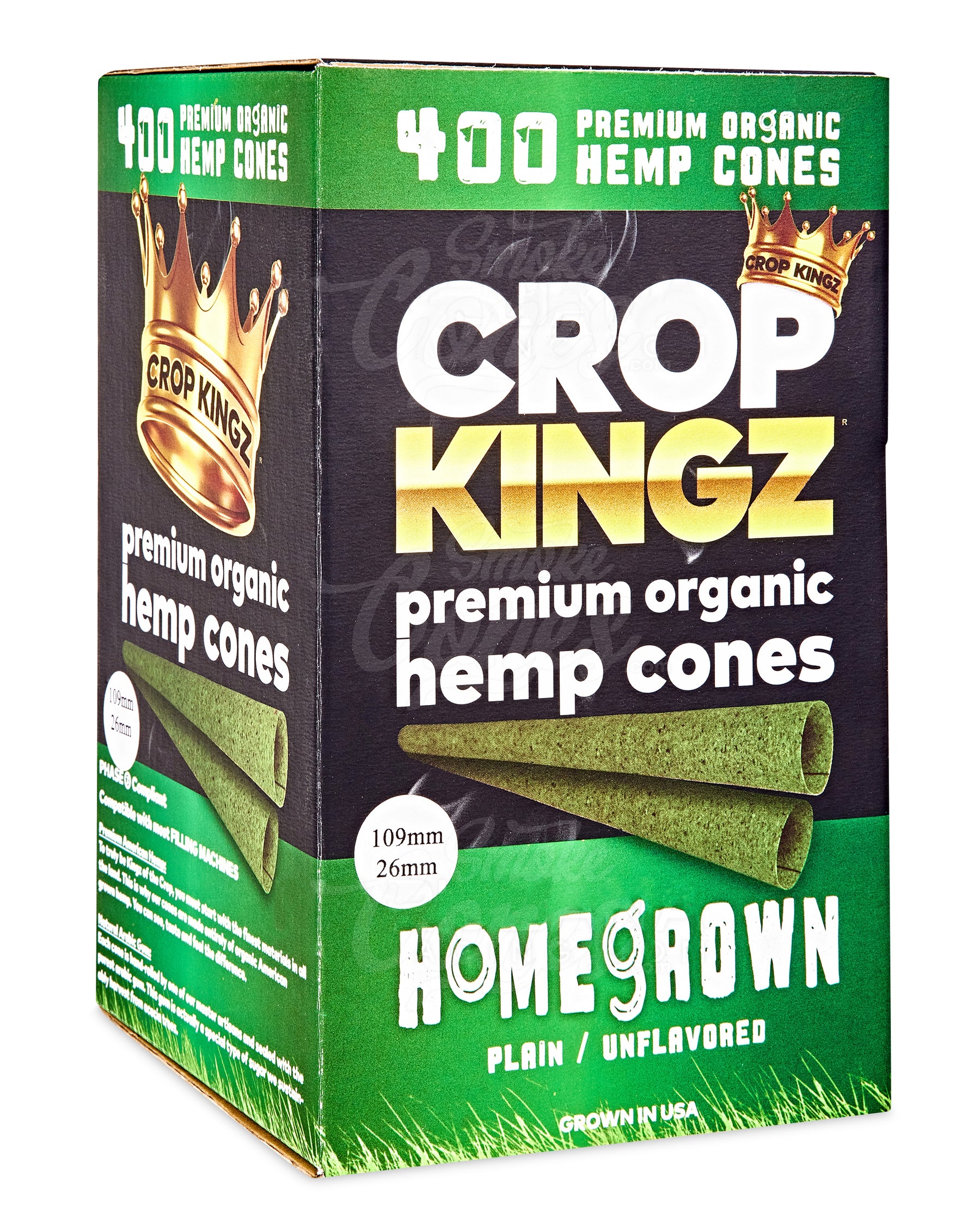 Crop Kingz 109mm King Sized Pre Rolled Organic Hemp Paper Cones 400/Box