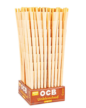 OCB 109mm King Sized Virgin Pre Rolled Unbleached Paper Cones 800/Box - 2
