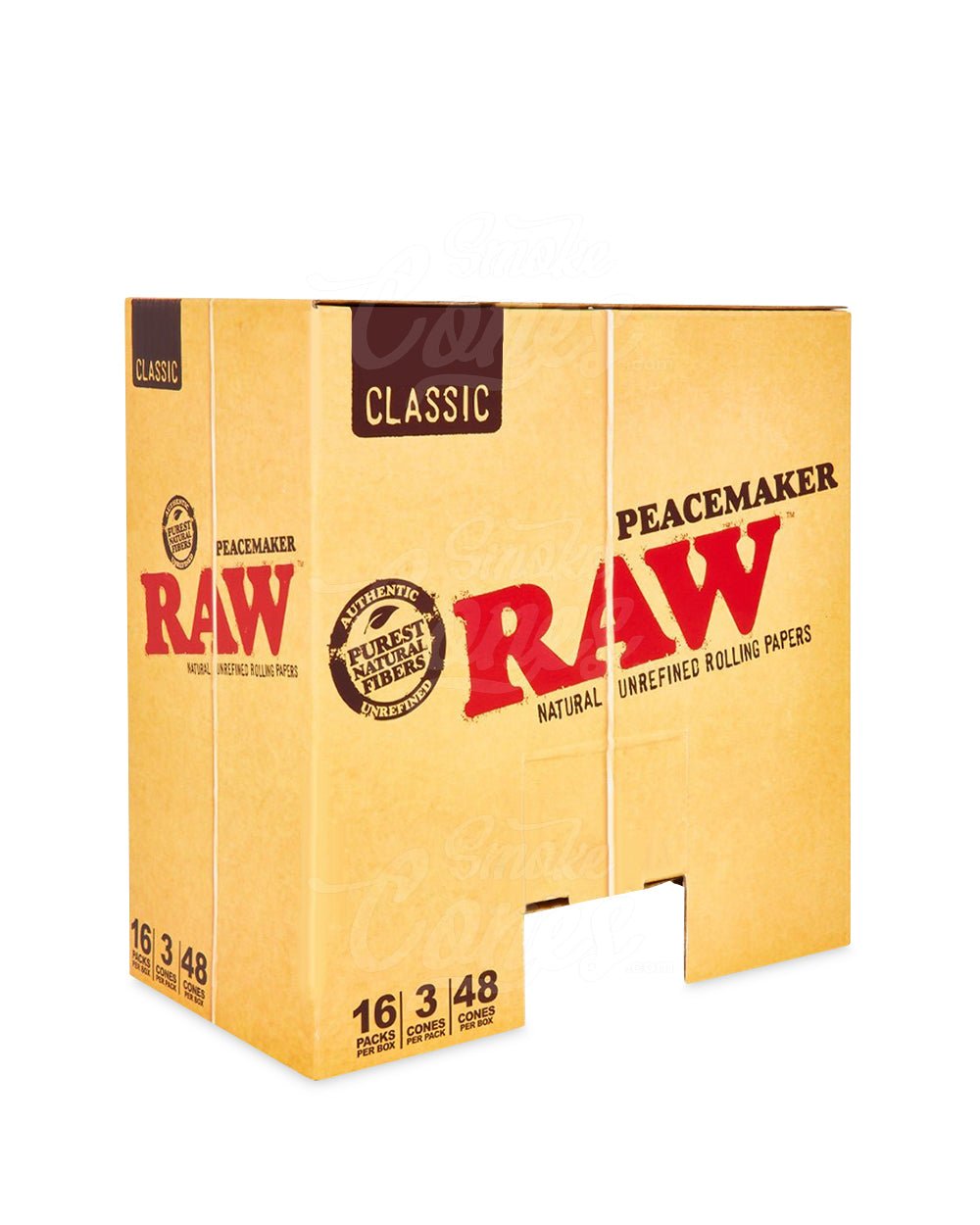 RAW 140mm Peacemaker Pre Rolled Unbleached Cones 16/Box - 2