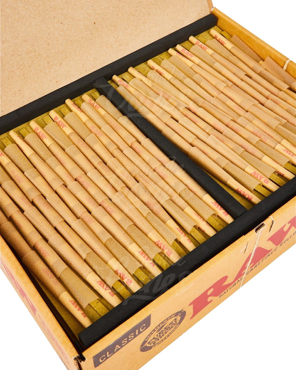 RAW 70mm Classic Single Sized Pre Rolled Unbleached Cones 1200/Box - 3