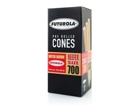 Futurola 98mm Reefer Size Dutch Brown Pre Rolled Paper Cones 700/Box - 1