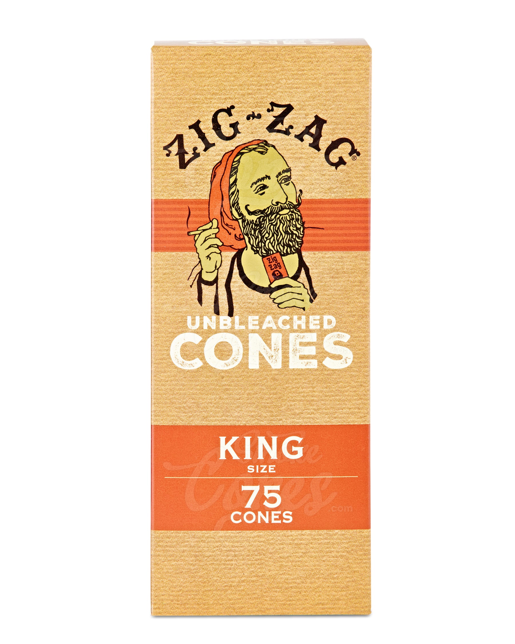 Zig Zag 109mm King Sized Pre Rolled Unbleached Paper Cones 75/Box