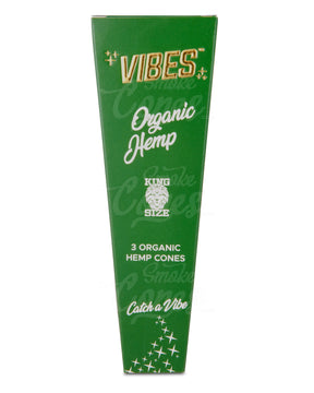 Vibes 109mm King Sized Pre Rolled Organic Hemp Paper Cones 30/Box