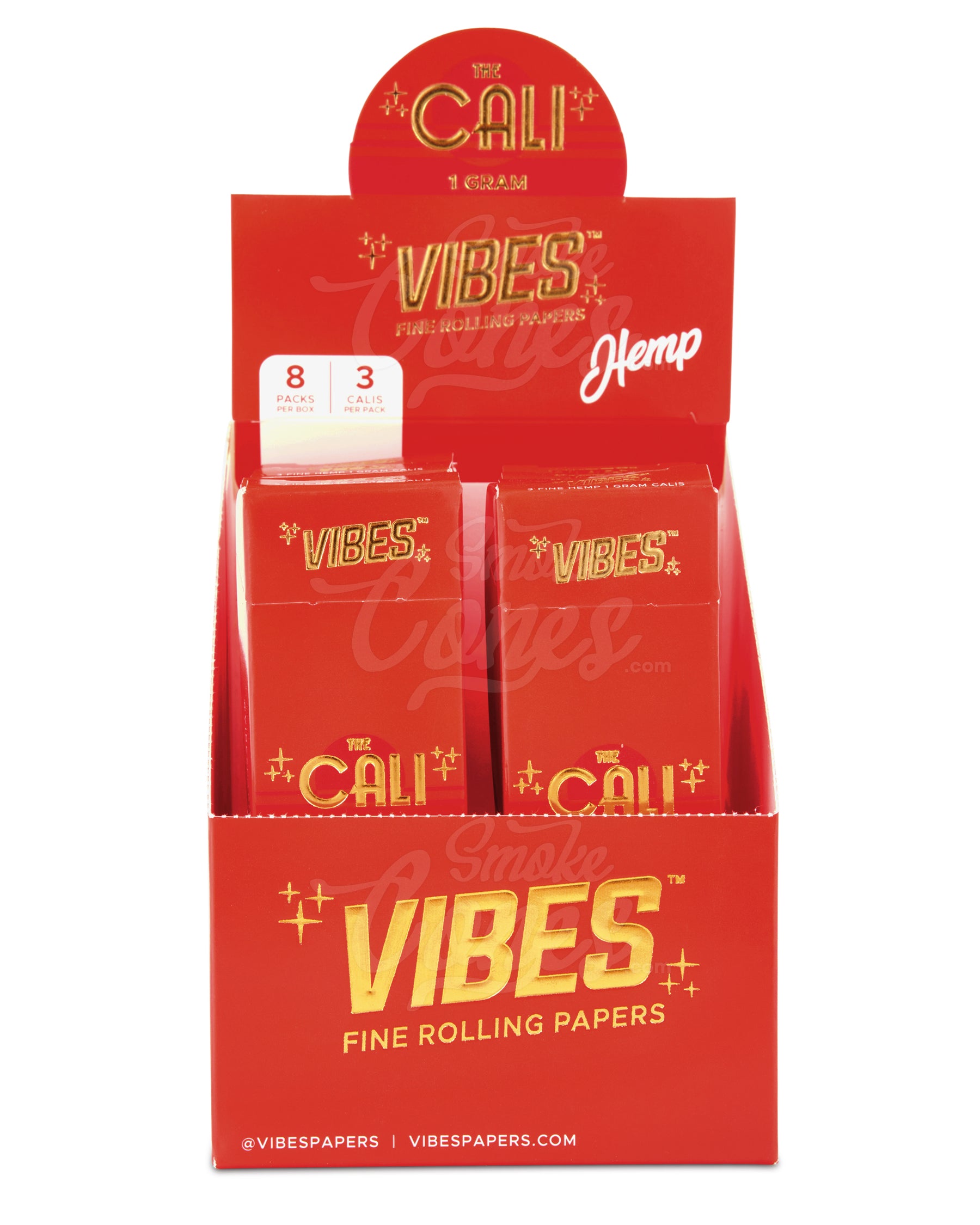 Vibes 110mm King Sized The Cali 1 Gram Pre Rolled Hemp Paper Cones 24/Box