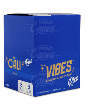 Vibes 110mm King Sized The Cali 1 Gram Pre Rolled Rice Paper Cones 24/Box - 6