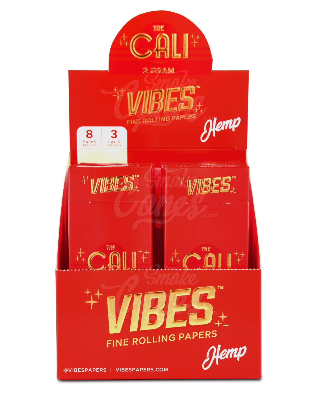 Vibes 110mm King Sized The Cali 2 Gram Pre Rolled Hemp Paper Cones 24/Box - 2
