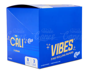 Vibes 110mm King Sized The Cali 3 Gram Pre Rolled Rice Paper Cones 24/Box - 5