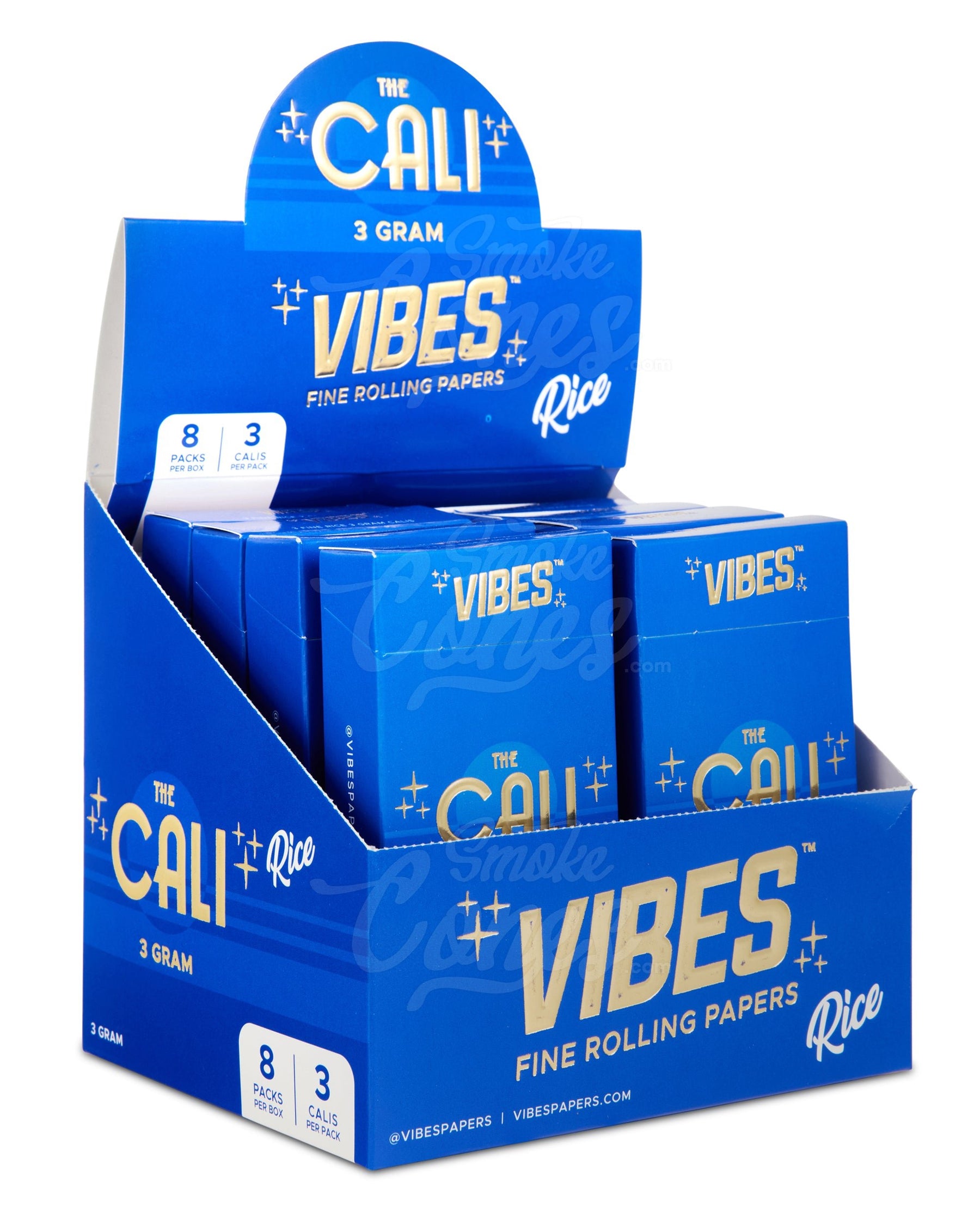 Vibes 110mm King Sized The Cali 3 Gram Pre Rolled Rice Paper Cones 24/Box - 1
