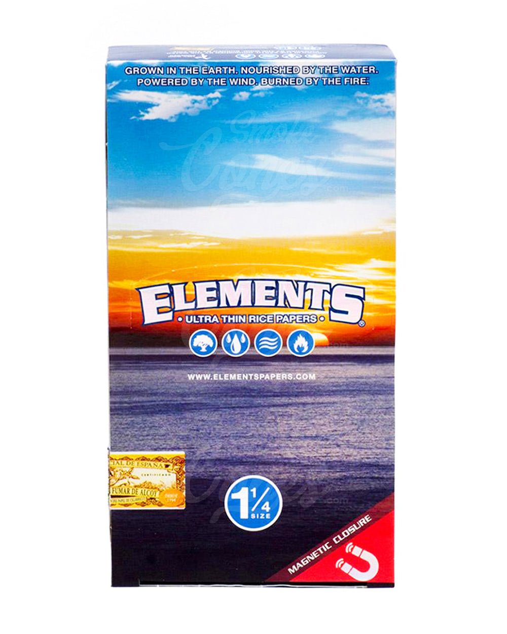 Elements 83mm 1 1/4 Size Ultra Thin Rice Paper Pre Rolled Cones 25/Box - 2