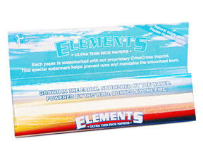 Elements 110mm King Size Ultra Thin Rice Rolling Papers 50/Box - 4