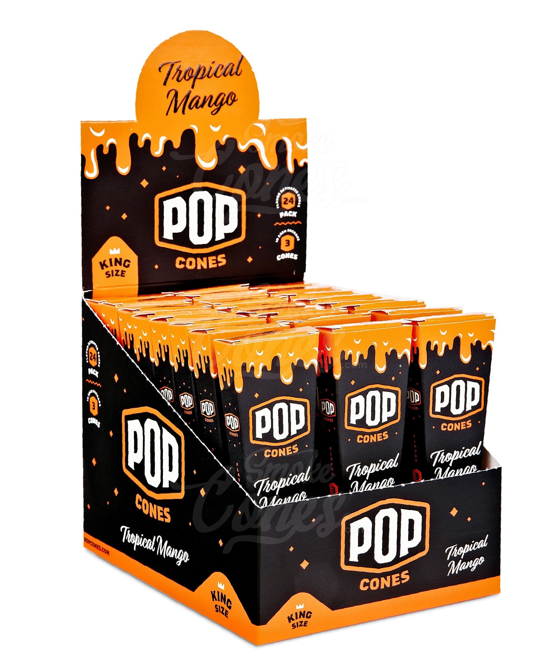 Pop Cones Tropical Mango 109mm King Sized Pre Rolled Cones 24/Box - 1