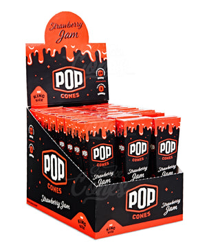 Pop Cones Strawberry Jam 109mm King Sized Pre Rolled Cones 24/Box