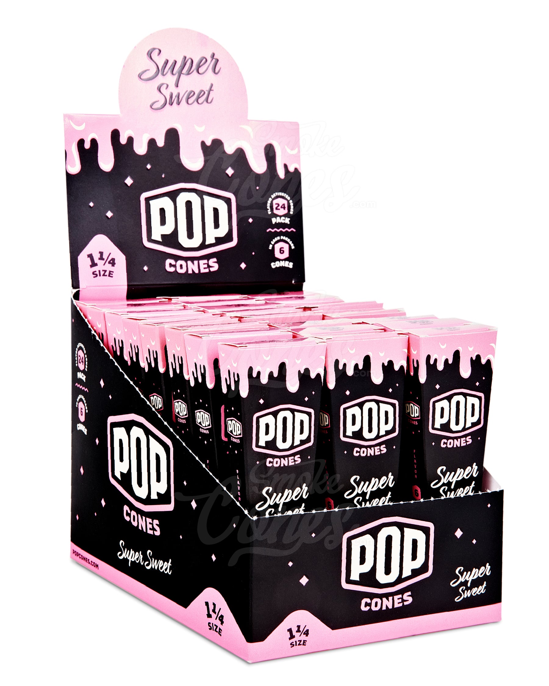 Pop Cones Super Sweet 84mm 1 1/4 Sized Pre Rolled Cones 24/Box