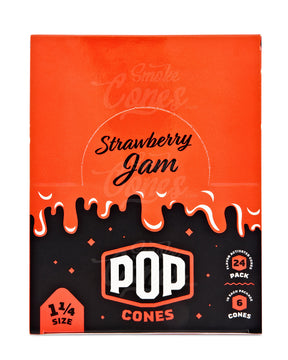 Pop Cones Strawberry Jam 84mm 1 1/4 Sized Pre Rolled Cones 24/Box