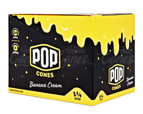 Pop Cones Banana Cream 84mm 1 1/4 Sized Pre Rolled Cones 24/Box