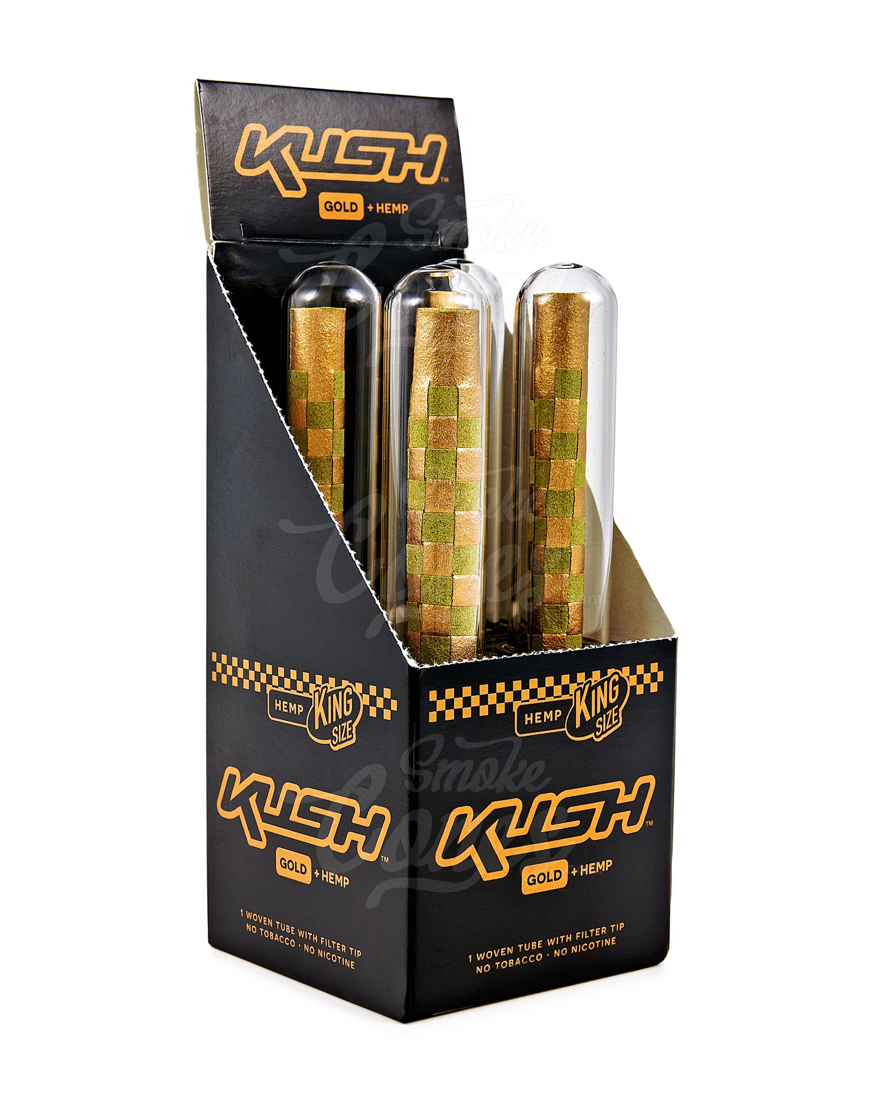 Kush 24K Gold Woven Hemp King Size Pre Rolled Cones w/ Filter Tip 4/Box - 1