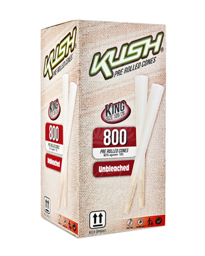 Kush 109mm King Size Unbleached Pre Rolled Cones w/ Filter Tip 800/Box - 1