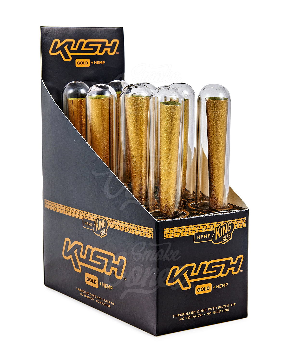 Kush 24K Gold Hemp King Size Pre Rolled Cones w/ Filter Tip 8/Box - 1