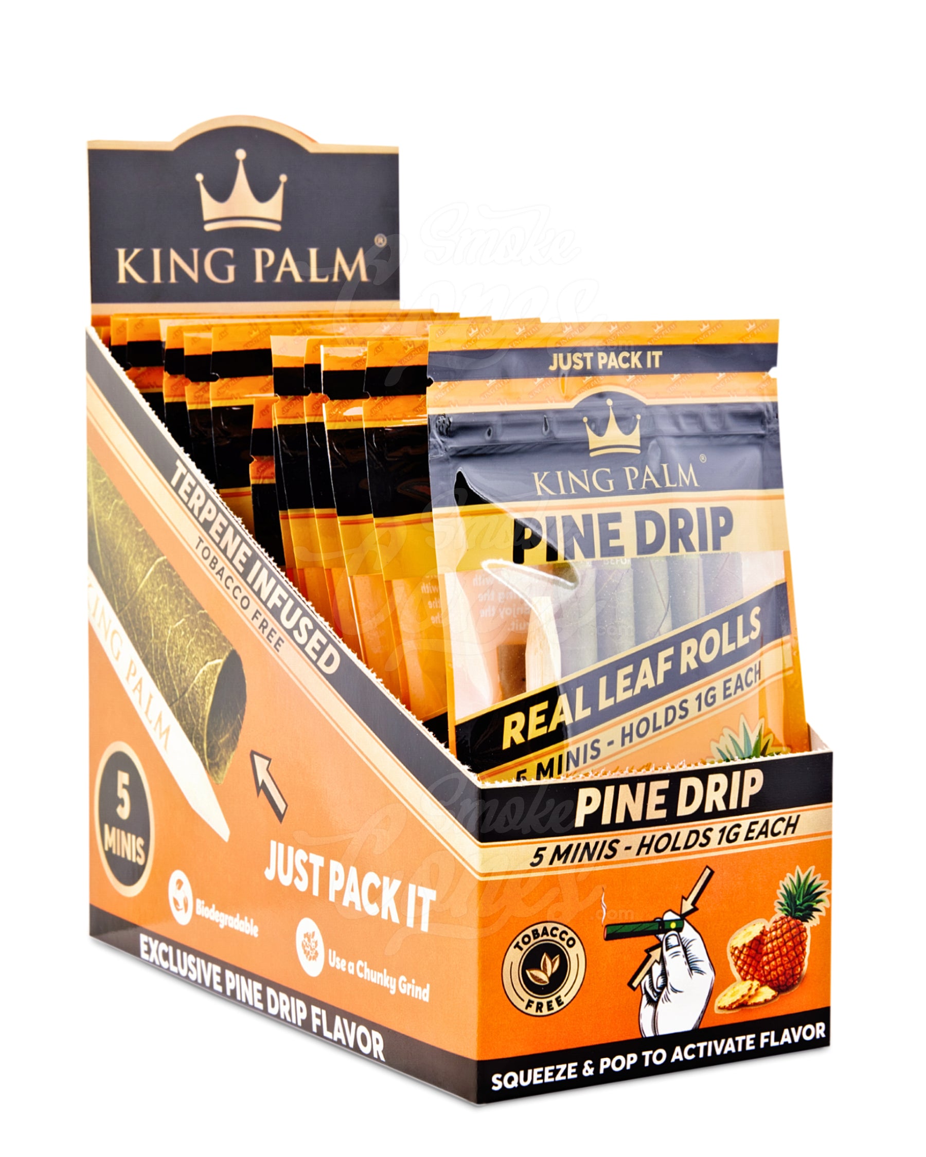 King Palm Pine Drip Natural Mini Leaf Blunt Wraps 15/Box - 1