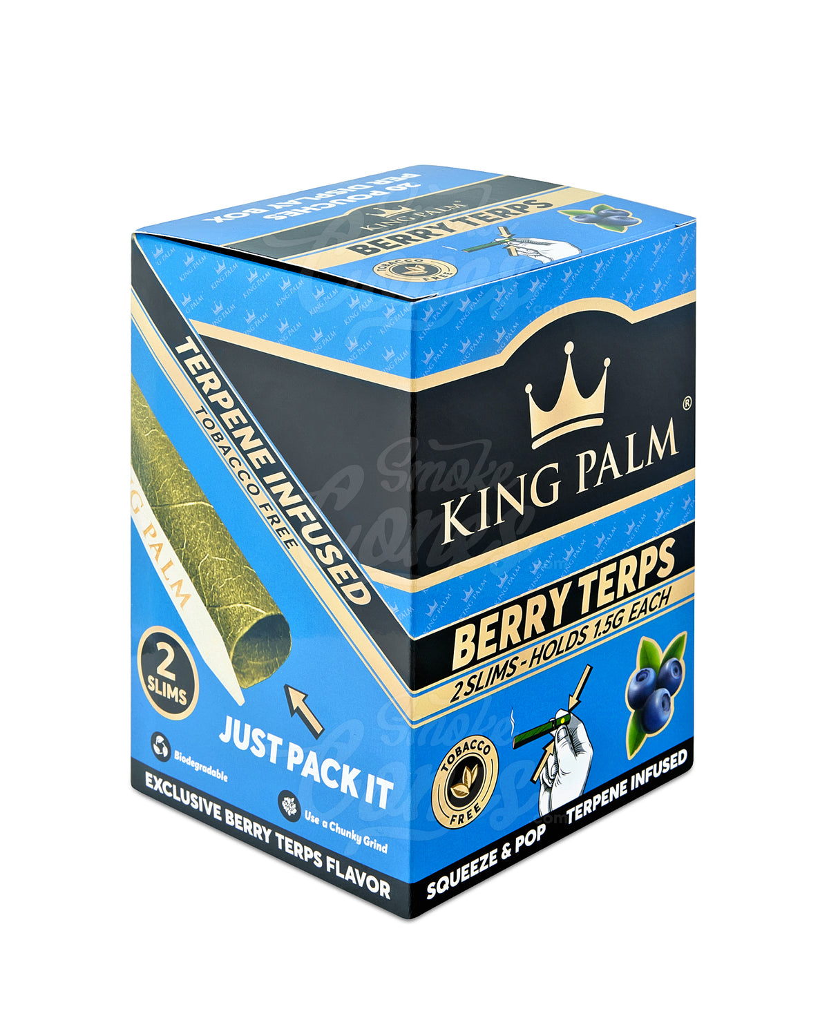 King Palm Berry Terps Natural Slim Leaf Blunt Wraps 20/Box